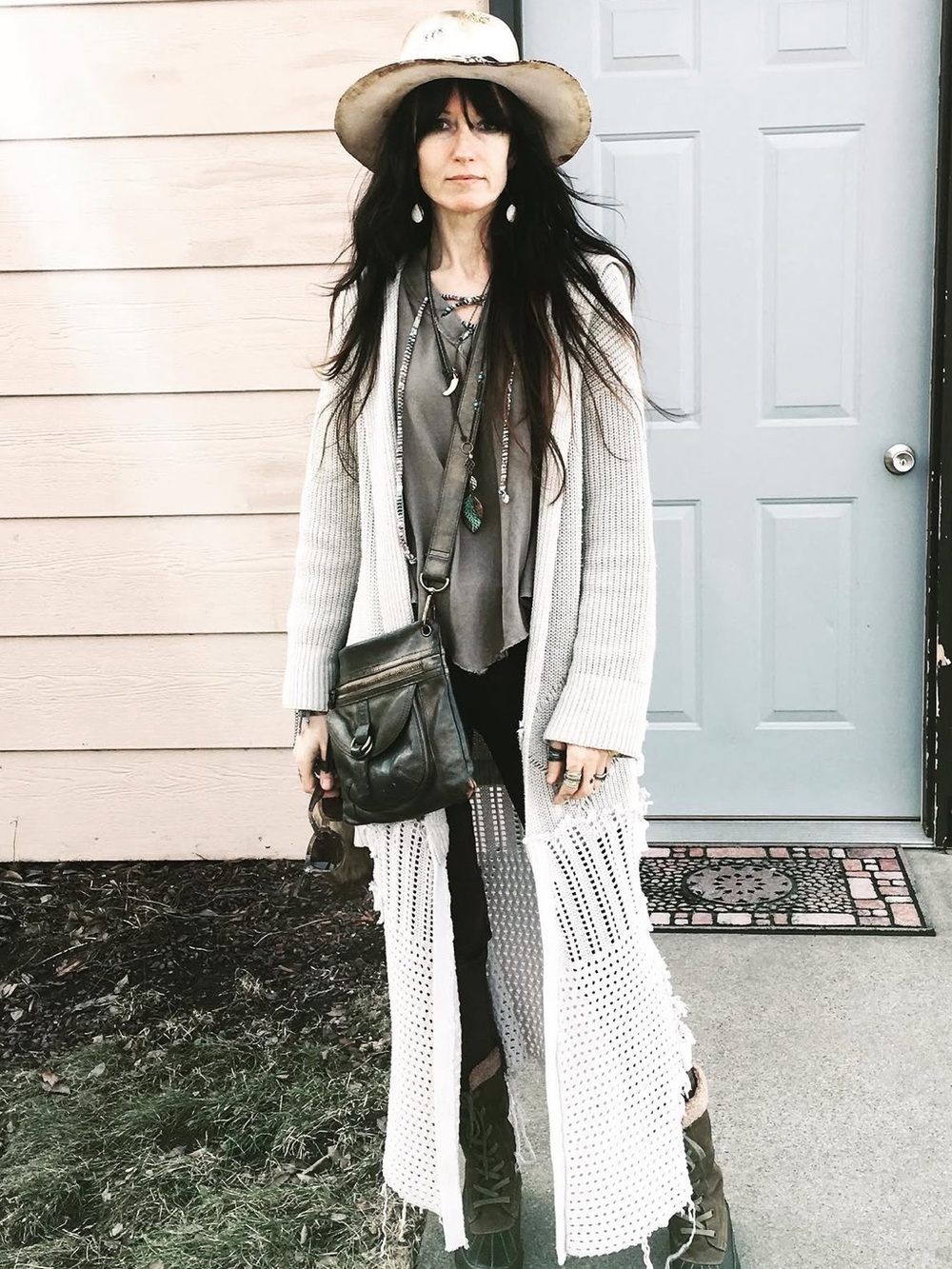 Upcycled post apocalyptic raggedy tattered post apocalyptic duster sweater